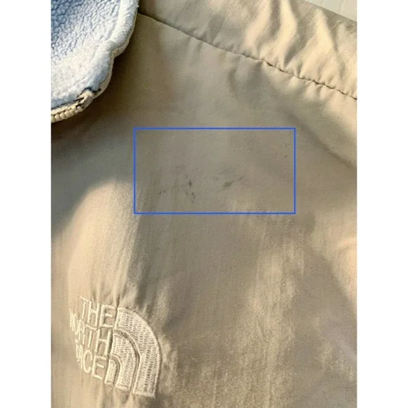 The North Face Youth Junior Fleece Jacket Light Blue Gray Fuzzy Full Zip XL - Picture 3 of 9